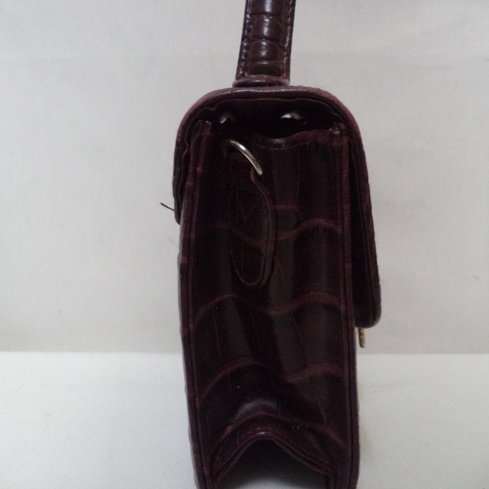 Accessory Works Vintage Croc faux leather tote bag purse w/ heart & lock small - Picture 11 of 15